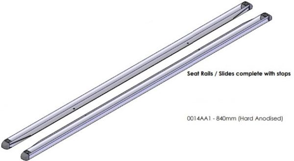 0014AA1 – Seat rails with stops 840mm