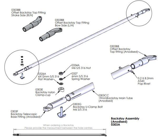 0303A – Complete backstay ass